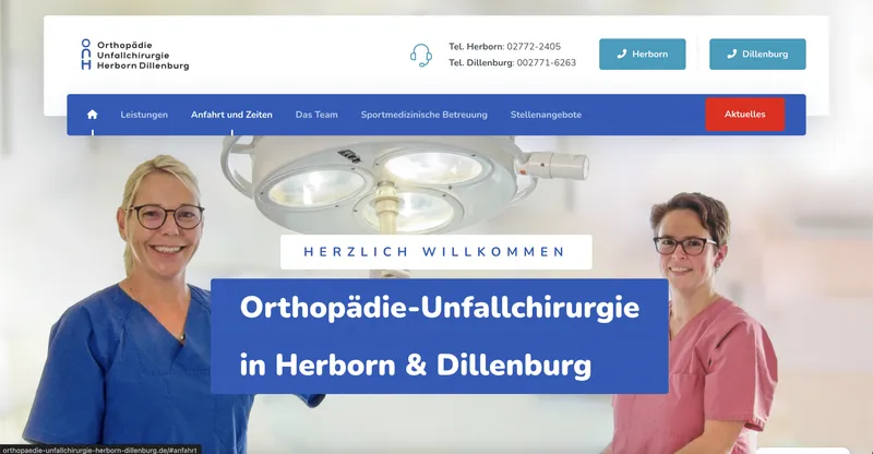 Website-Vorschau Orthopädie & Unfallchirurgie Herborn-Dillenburg