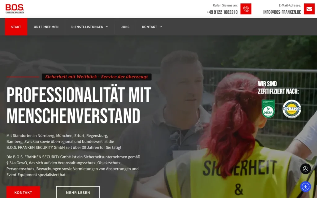 Website-Vorschau B.O.S. Franken Security